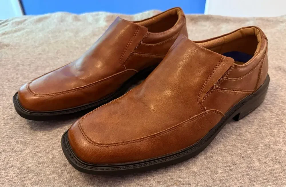 Borelli Trenton Mens Size 8M Brown Slip On Loafers Dress Shoes